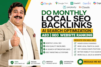 do monthly local seo backlinks ai search optimization aeo geo website ranking