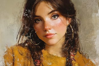 digital portrait painting, oil painting style , portrait