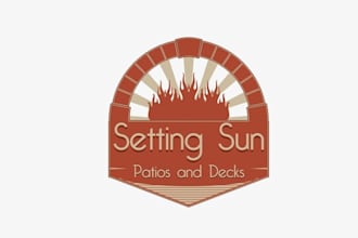 design monogram setting sun patios and decks logo