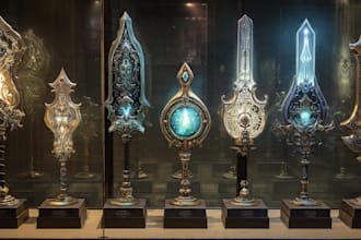 create unique fantasy weapon designs and citems