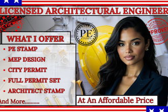 licensed architect, full permit set city permit and pe stamp nevada wisconsin az