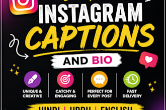 write instagram captions and bio in hindi urdu and english