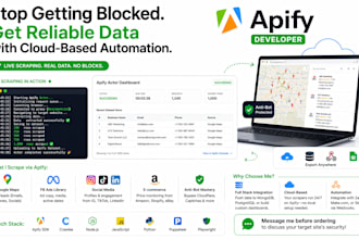 build custom apify actors and web scrapers for data automation