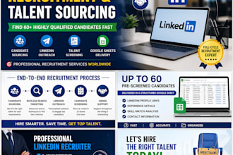 provide expert recruitment, sourcing, and linkedin talent acquisition services