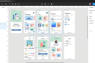 design app UI UX in figma with prototype