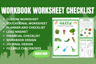 design, redesign custom workbook worksheet planners journal checklist template