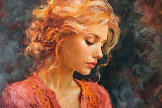 paint a real oil painting on canvas