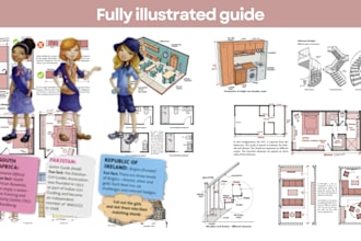 draw illustration guide by guide user and instructional manual for your product