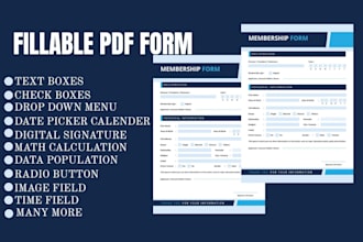 design fillable pdf form, interactive form, planner, journal, acrobat form