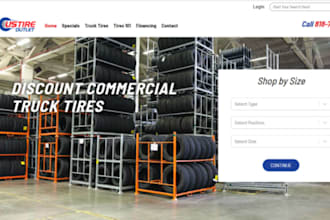 design wix truck tire website fleet tire services iot tire monitoring website