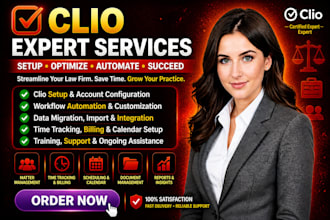 setup, grow and automate clio, filevine lawmatics mycase law ruler and law firms