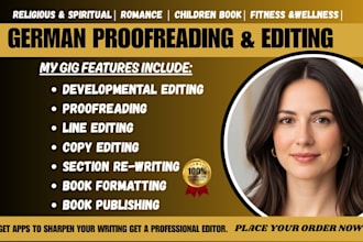 do german proofreading, developmental editing and copy editing