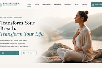 design wix breathwork coach website stress relief website wellness coach websit