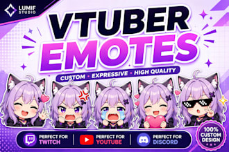 design custom vtuber emotes for twitch and youtube