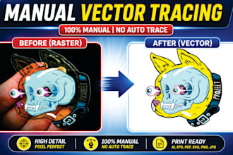 manually vector trace logo into ai eps svg vector