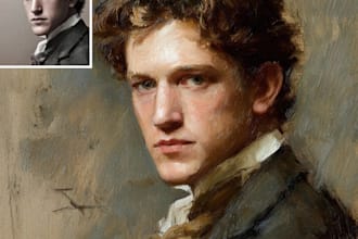 create real hand made oil painting portrait on canvas