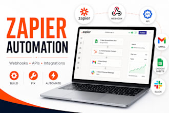 build or fix zapier automation with webhook and API integration