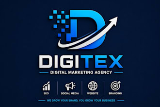design modern tech and digital marketing agency logo