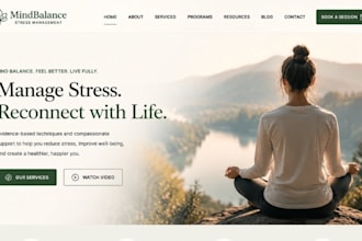 design wix stress management website wellbeing site anxiety relief mental websit