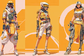 make sci fi character illustration or sci fi character