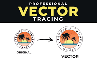 redraw, vectorize, trace logo or complex graphic to vector