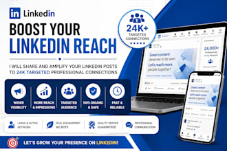 promote and share your linkedin posts to 24k targeted connections