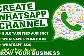 create whatsapp channel, bulk targeted audience, whatsapp promotion,whatsapp ads