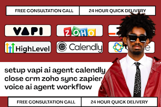 setup vapi ai agent calendly close crm zoho sync zapier voice ai agent workflow