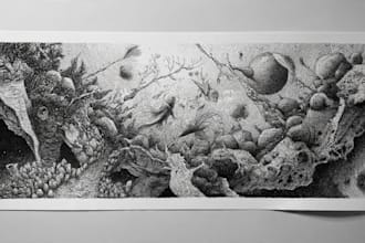 draw a pen and ink illustration