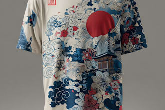 japanese t shirt illustration and t shirt design
