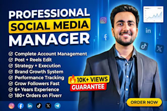 manage your social media, create posts, reels and run meta and google ads