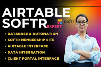 setup airtable softr website, client portal database design, softr workflow