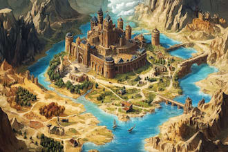 make fantasy map illustration , novels and games