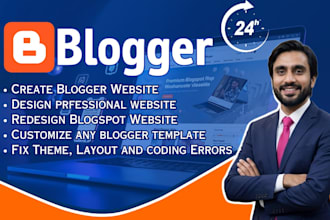 design, redesign blogspot website or customize any blogger template