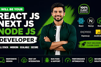 fix, build or customize react js next js node js web app