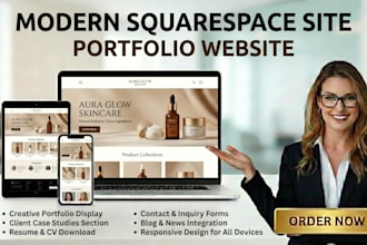 create a modern squarespace portfolio for designers and creatives