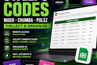 collect sweeps code for modo playfame rolla chumba