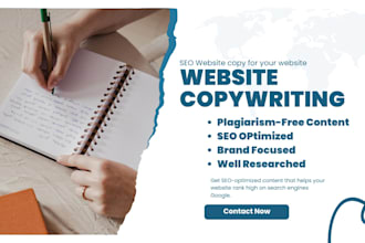 write engaging SEO website content that convert website copywriting website copy