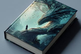 book cover design, fantasy book cover illustration