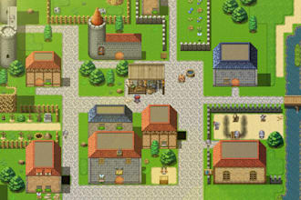 create pokemon pixel art map,custom topdown, tileset for rpg maker mv xp mz game