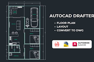 convert PDF, image, or sketch to autocad dwg drawing