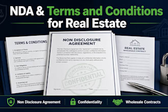draft and review nda terms and conditions contract agreement lease agreement