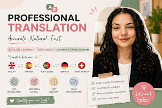 ich werde deutsch englisch spanisch portugiesisch übersetzen