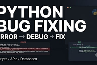 debug and fix your python code and scripts