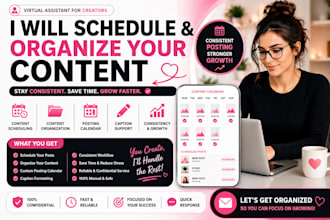 schedule and organize your content as a virtual assistant for creator accounts