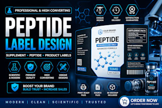 design peptide and supplement product label design
