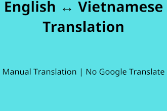 translate english to vietnamese and vietnamese to english manually