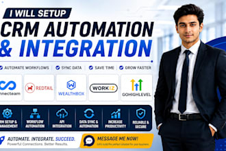 setup connecteam redtail wealthbox crm automation workiz gohighlevel integration