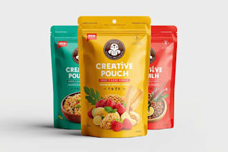 design creative box, pouch and label packaging design