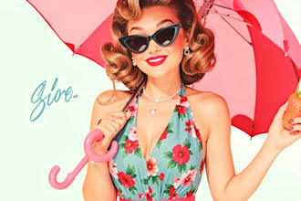 pin up girl and pin up girl illustration